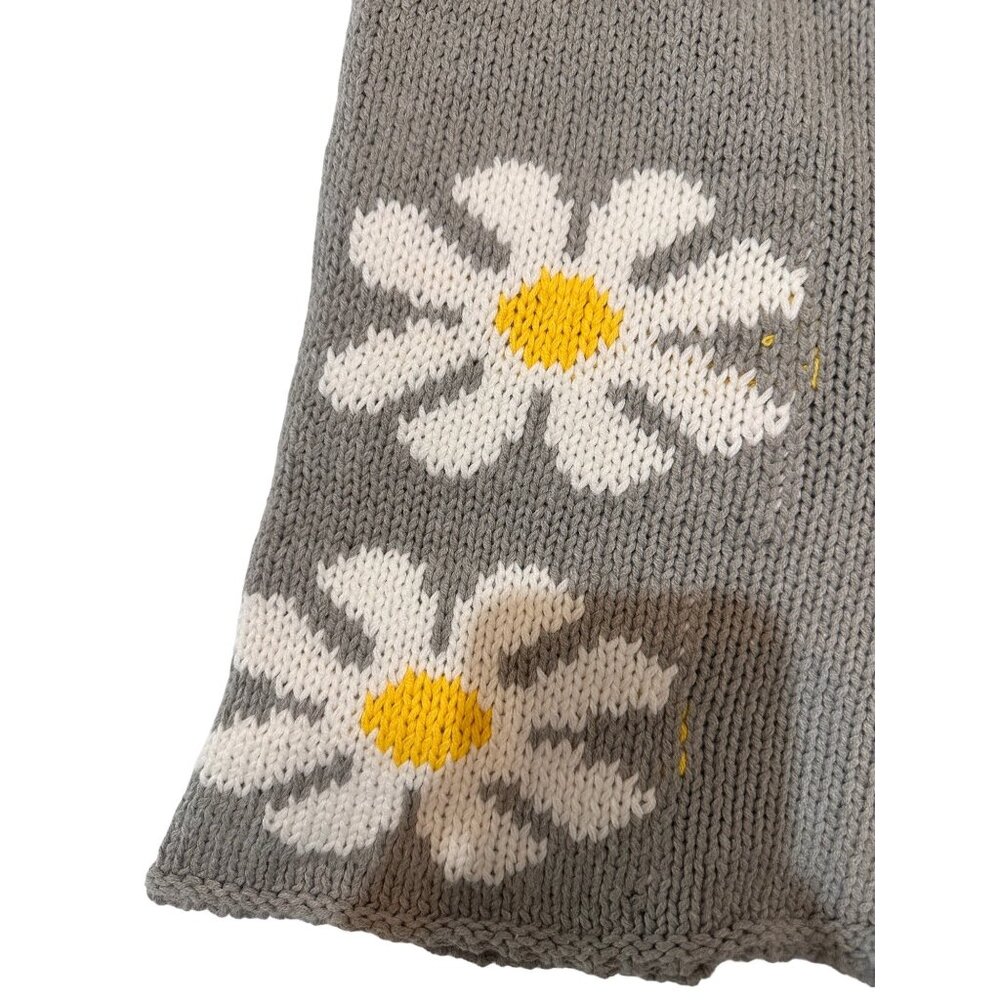 Storia Floral Knitted Shorts Women Large Gray High Rise Lined Boho Daisy floral - Picture 7 of 16